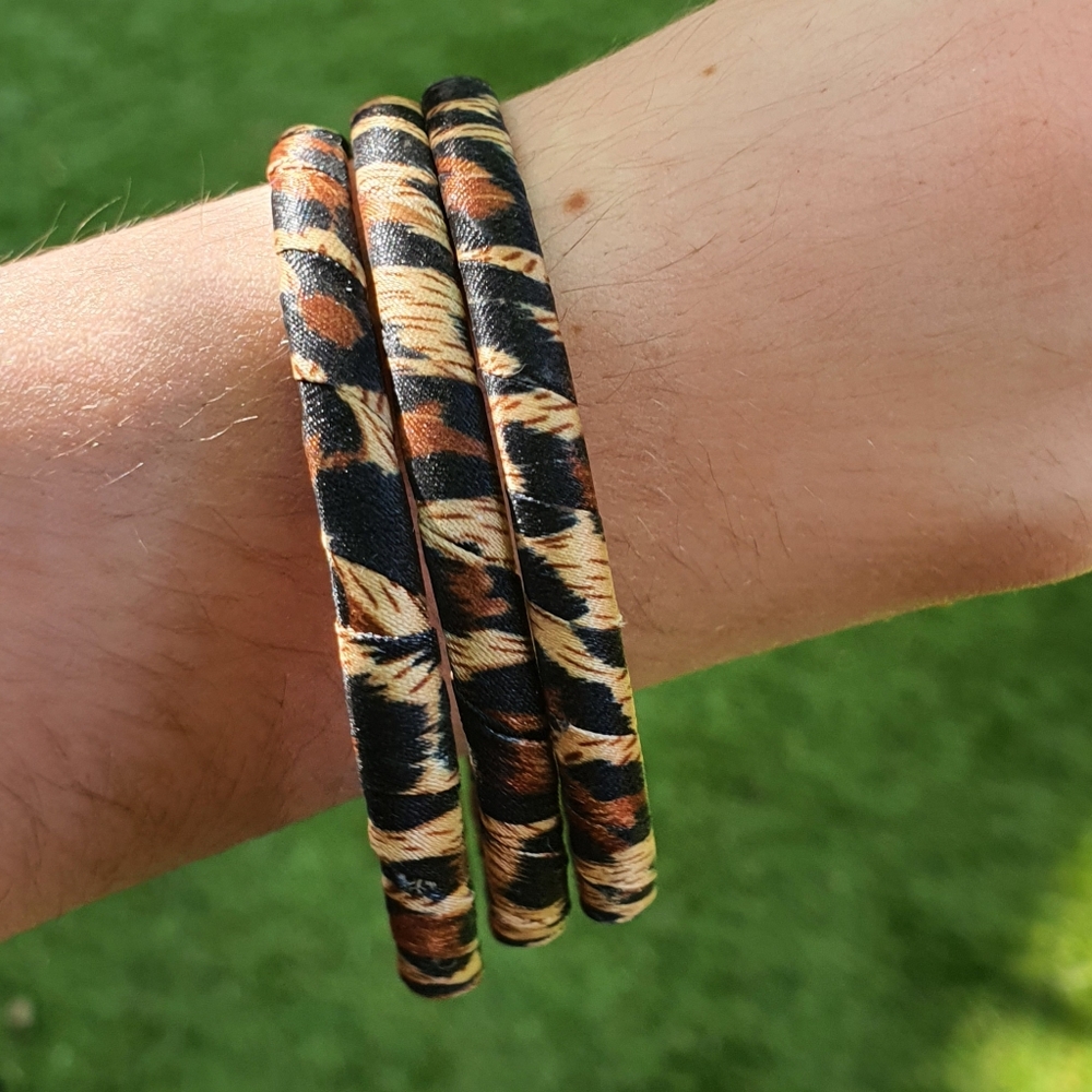 Leopard Print Fabric Bangles - Picture 5 of 7